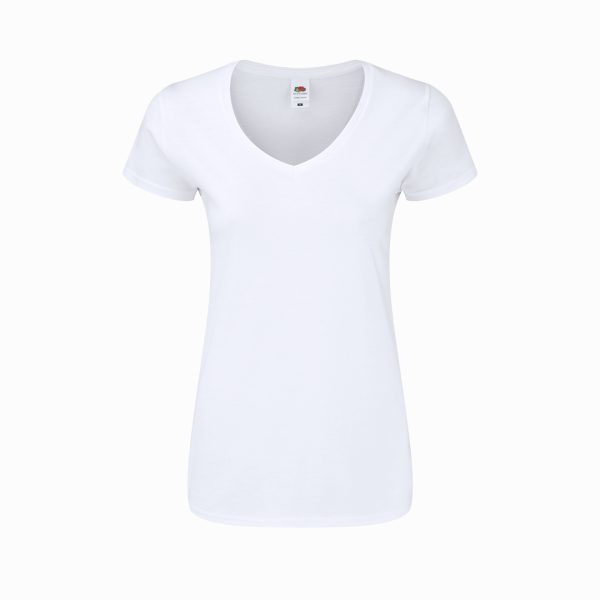 1319-001-P.jpg T-Shirt Mulher Branca Iconic V-Neck