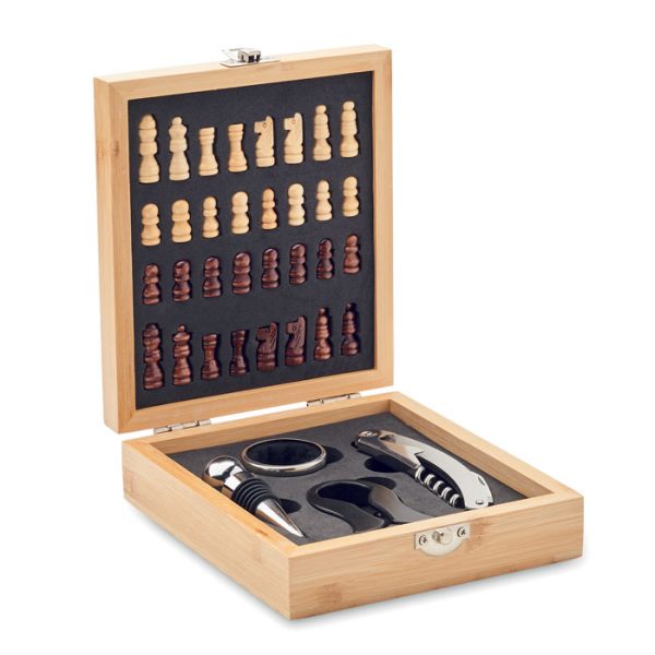 Set de vinho  tabuleiro xadrez