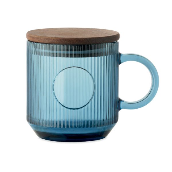 Caneca de vidro canelado 300ml