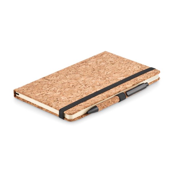 Set bloco A5 e caneta cortiça