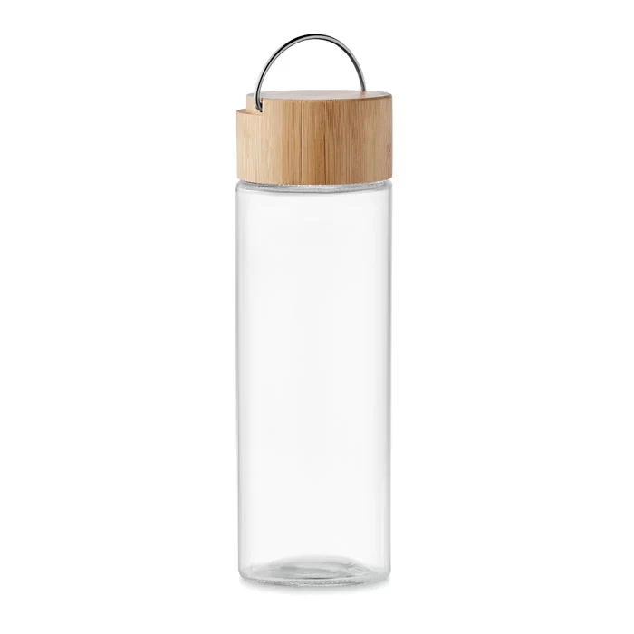Garrafa 500ml, tampa de bambu