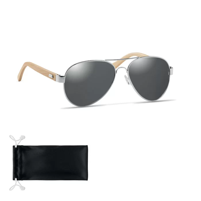 mo6450-03-1 Óculos de sol bambu em bolsa