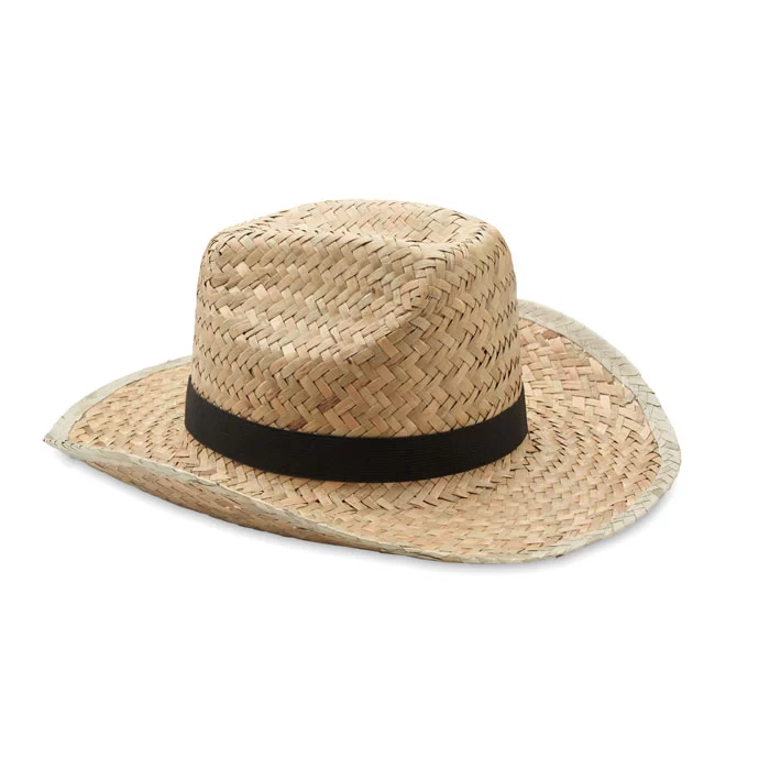 mo6755-03-1 Chapéu cowboy de palha natural