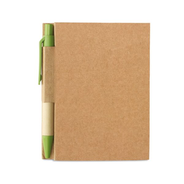 Bloco notas caneta reciclável